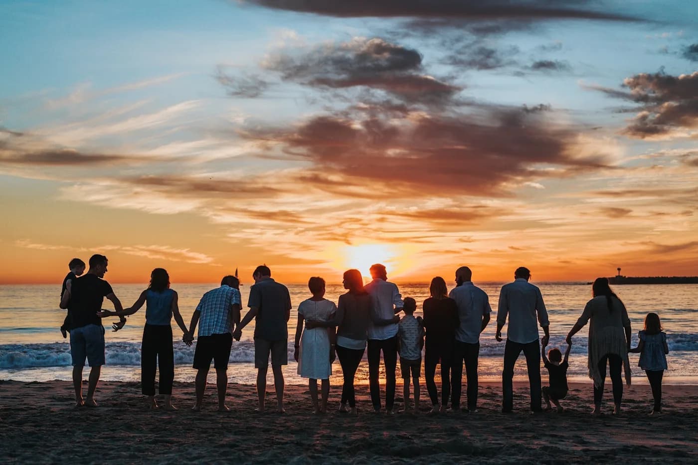 Family connection and shared moments in warm light