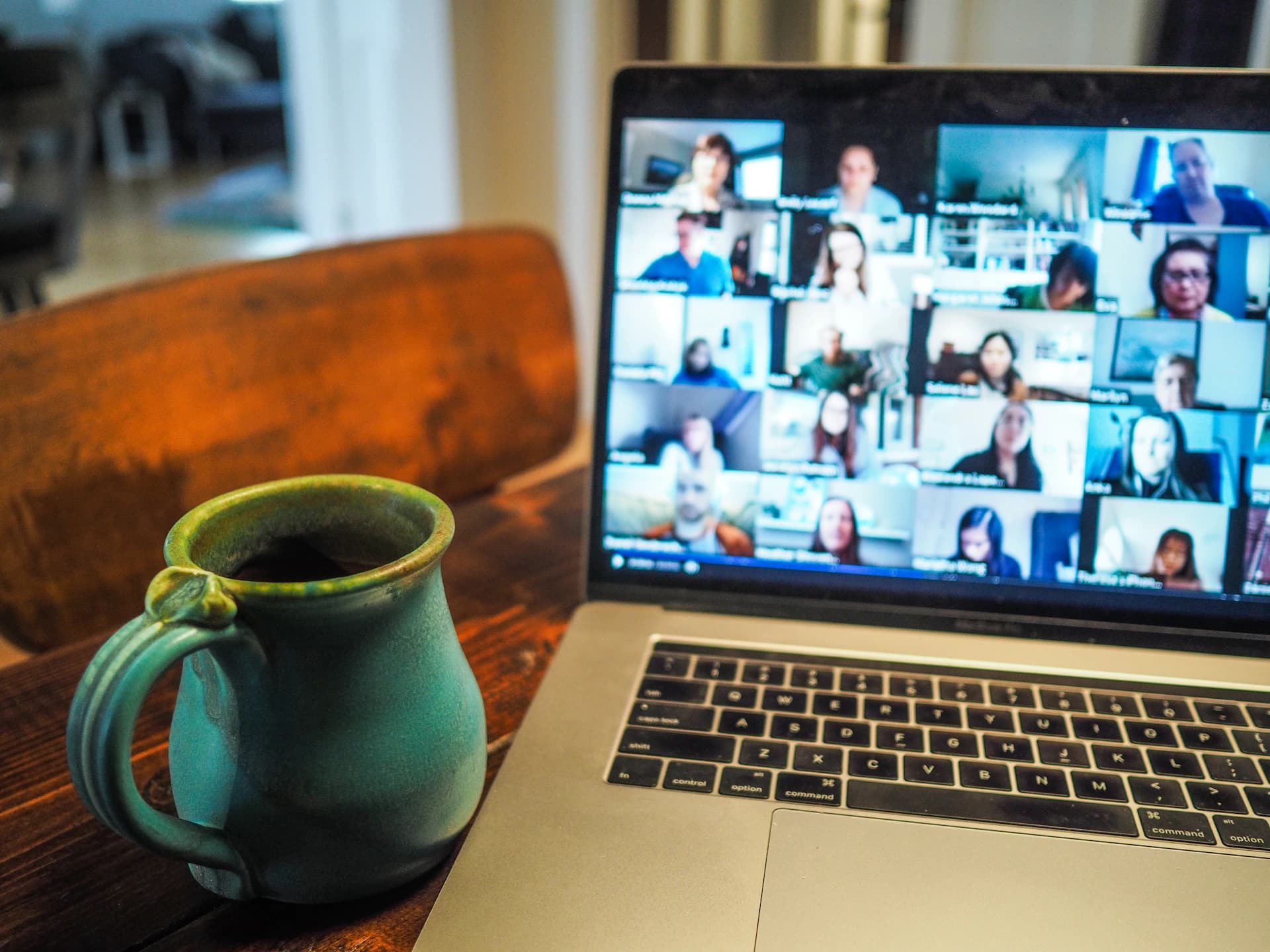 One-to-one online language lesson via video call