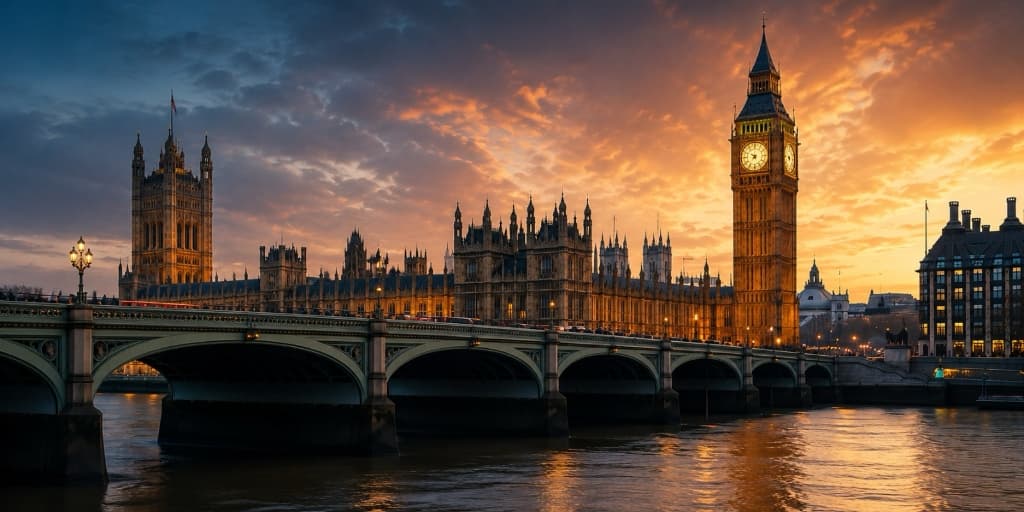 London Big Ben Sunset Skyline
