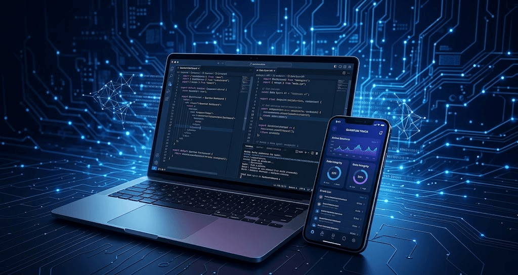 Laptop and mobile app โ Harold International Digital Solutions