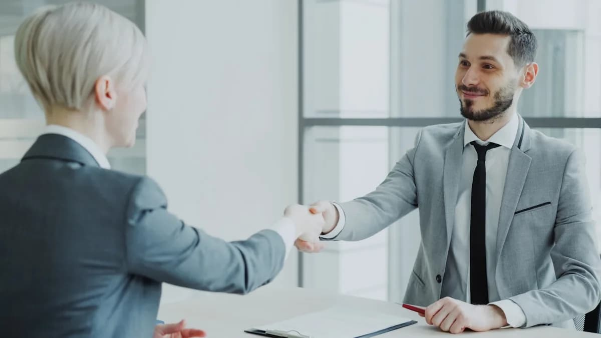 Professionals shaking hands