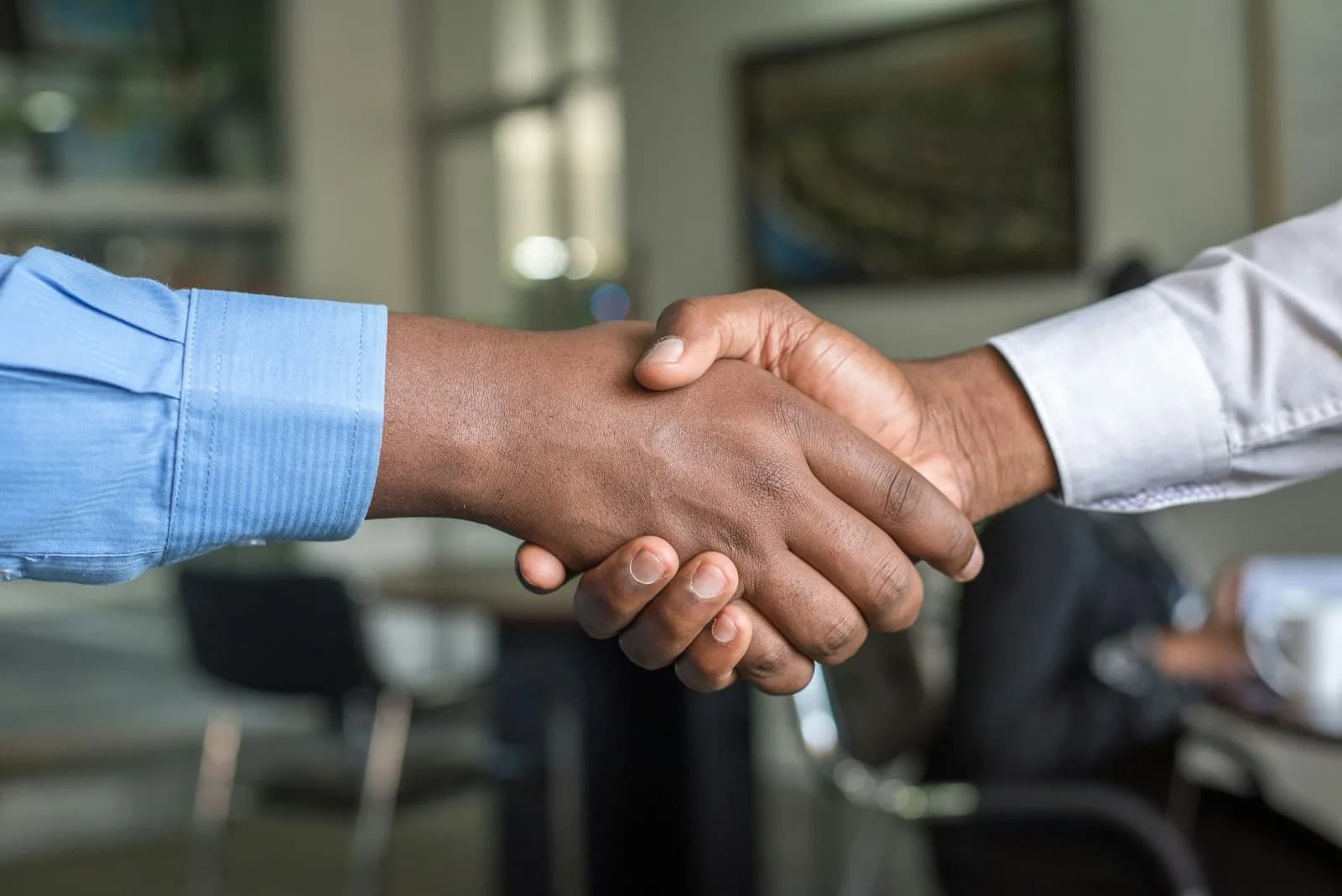 Employer and candidate shaking hands